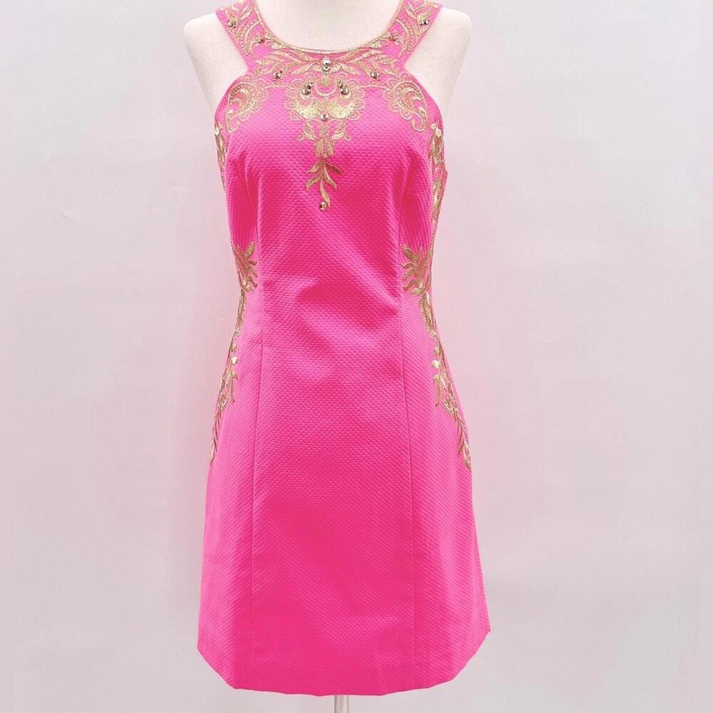 NWT Lilly Pulitzer Tina Stretch Dress in Coral Sunset ~ Sz 0